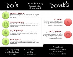 Dos and Donts of booking hotels with VenueQuest